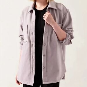 Athleta | Retroplush Oversized Shirt Jacket in Tinsel Purple Size Small